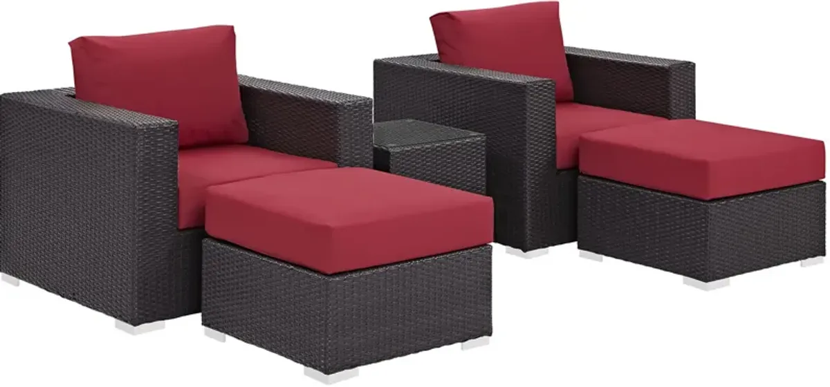 Convene 5 Piece Outdoor Patio Sectional Set