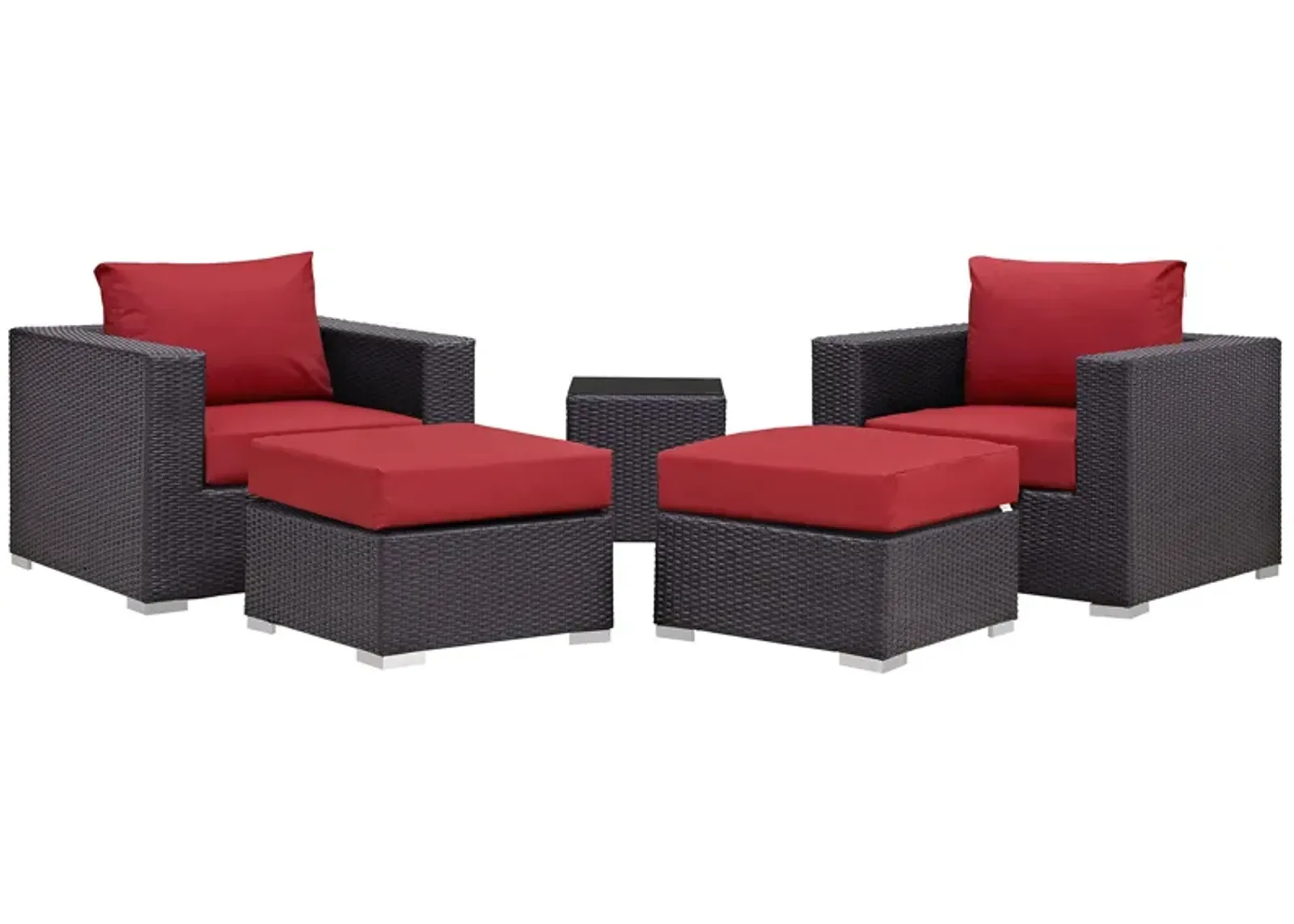 Convene 5 Piece Outdoor Patio Sectional Set