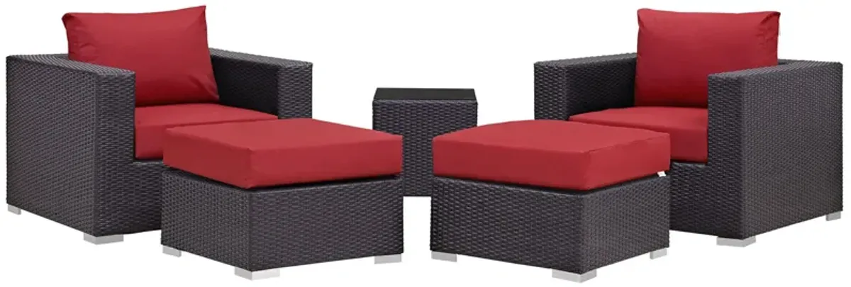 Convene 5 Piece Outdoor Patio Sectional Set