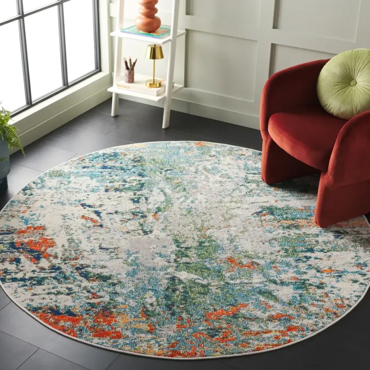 MADISON 478 GREEN  6'-7' x 6'-7' Round Round Rug