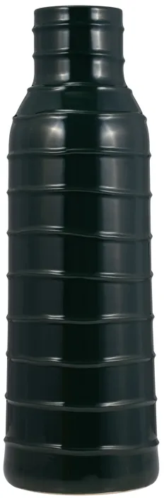 Cer, 20"h Tribal Vase, Forest Green