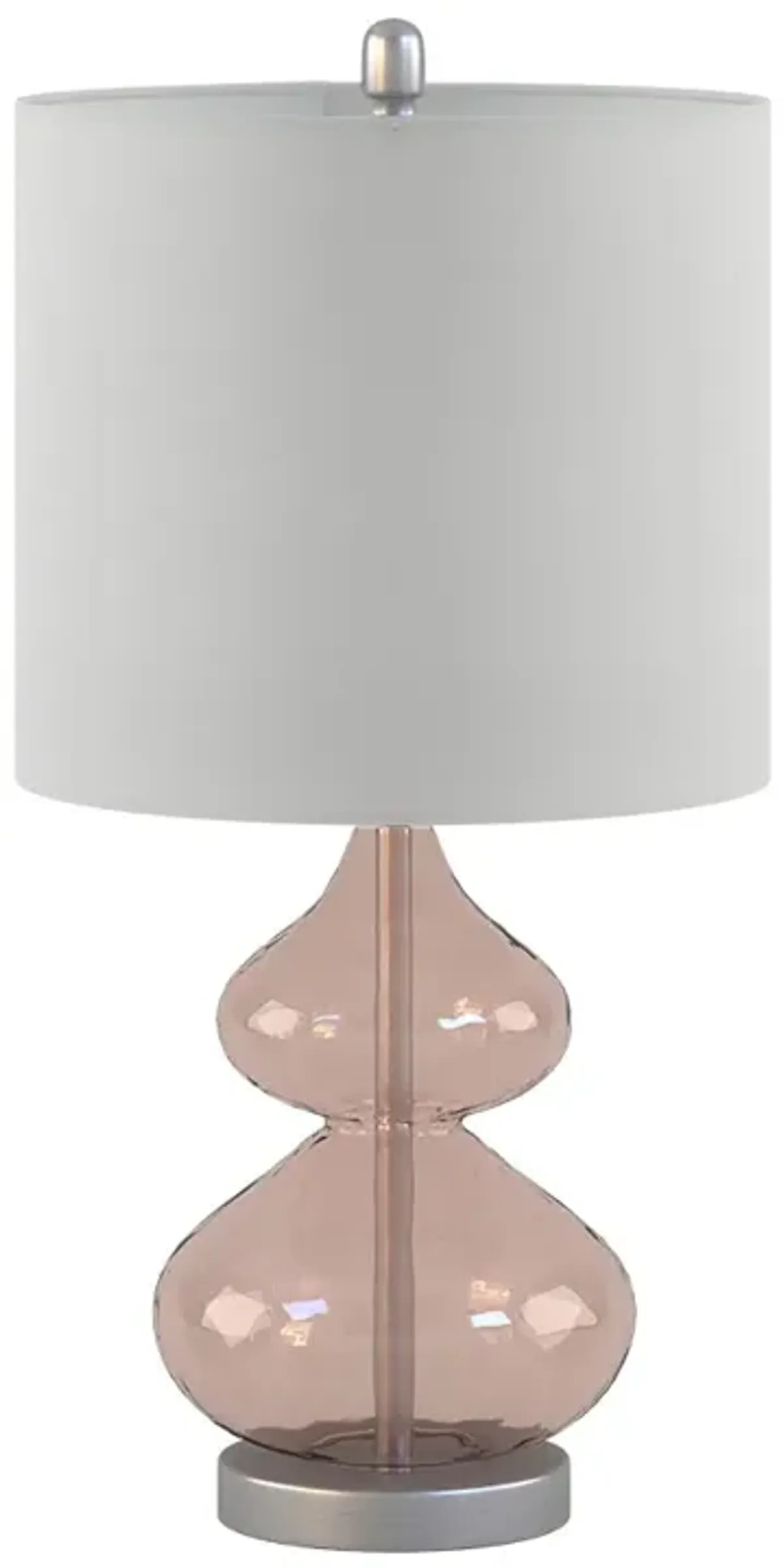 510 Design Ellipse Pink Curved Glass Table Lamp, Set of 2