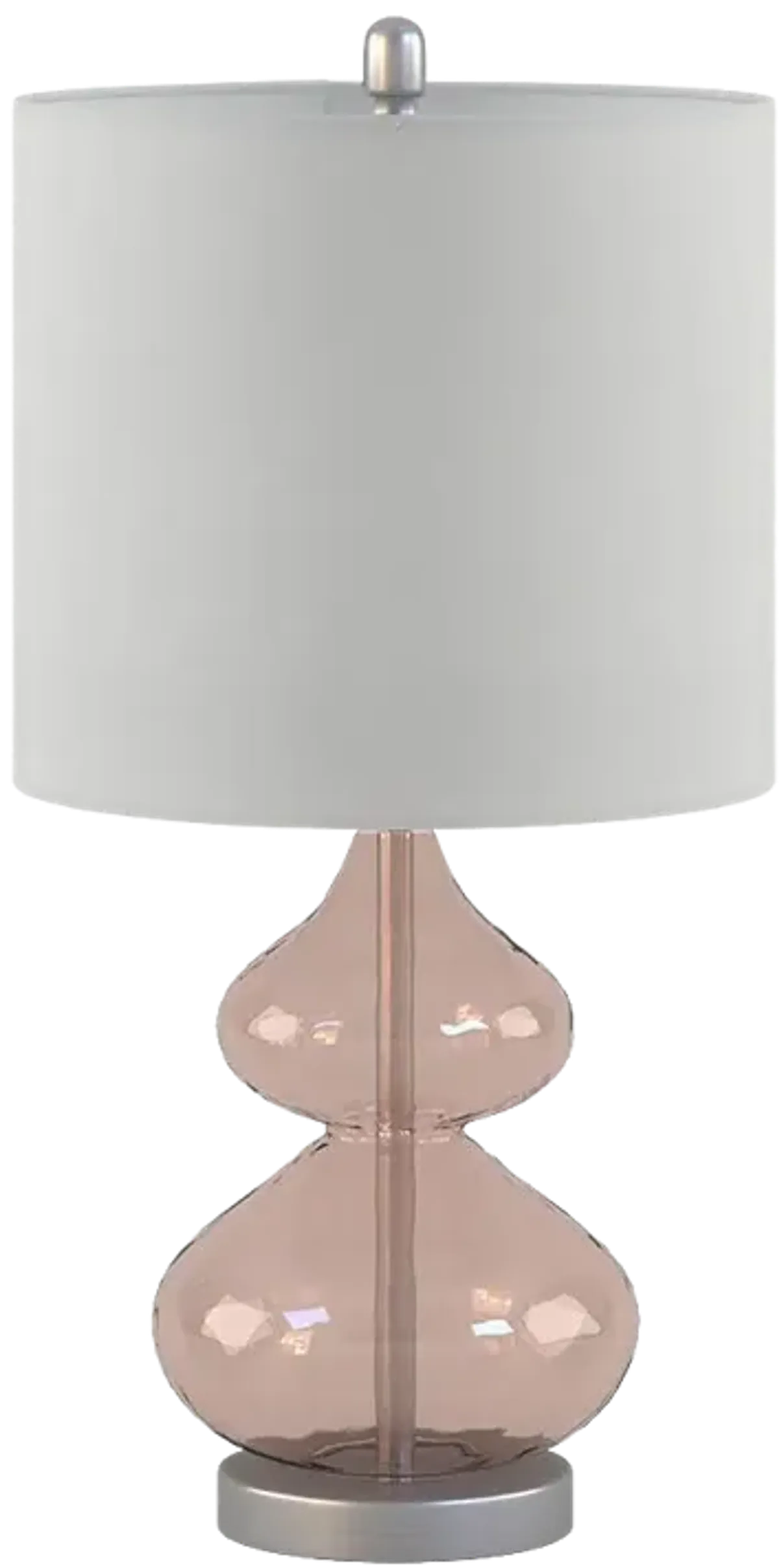 510 Design Ellipse Pink Curved Glass Table Lamp, Set of 2