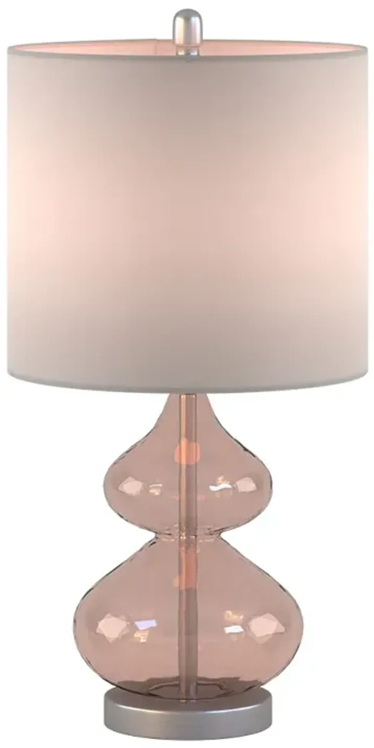 510 Design Ellipse Pink Curved Glass Table Lamp, Set of 2