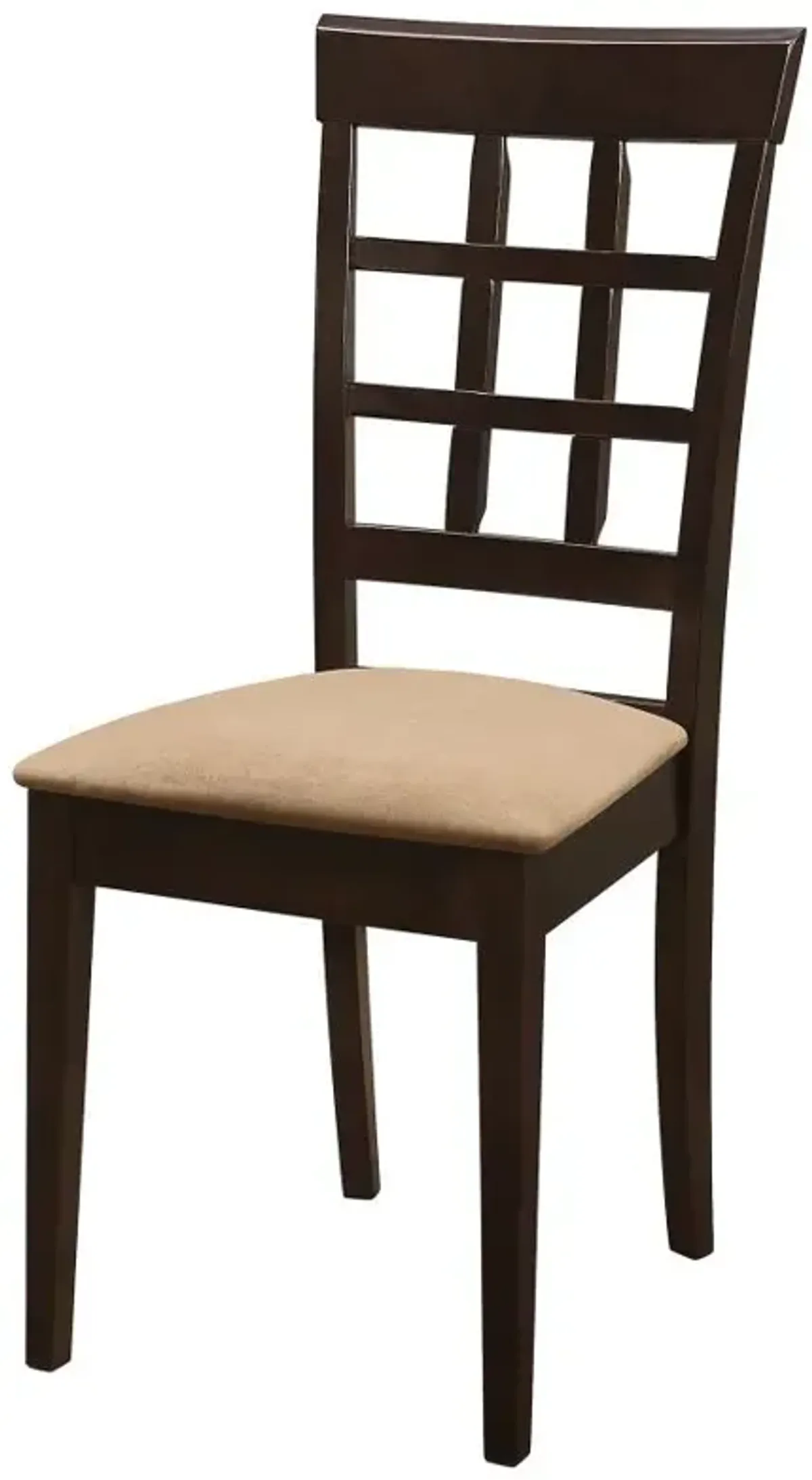 Gabriel Lattice Back Side Chairs Cappuccino and Tan (Set of 2)