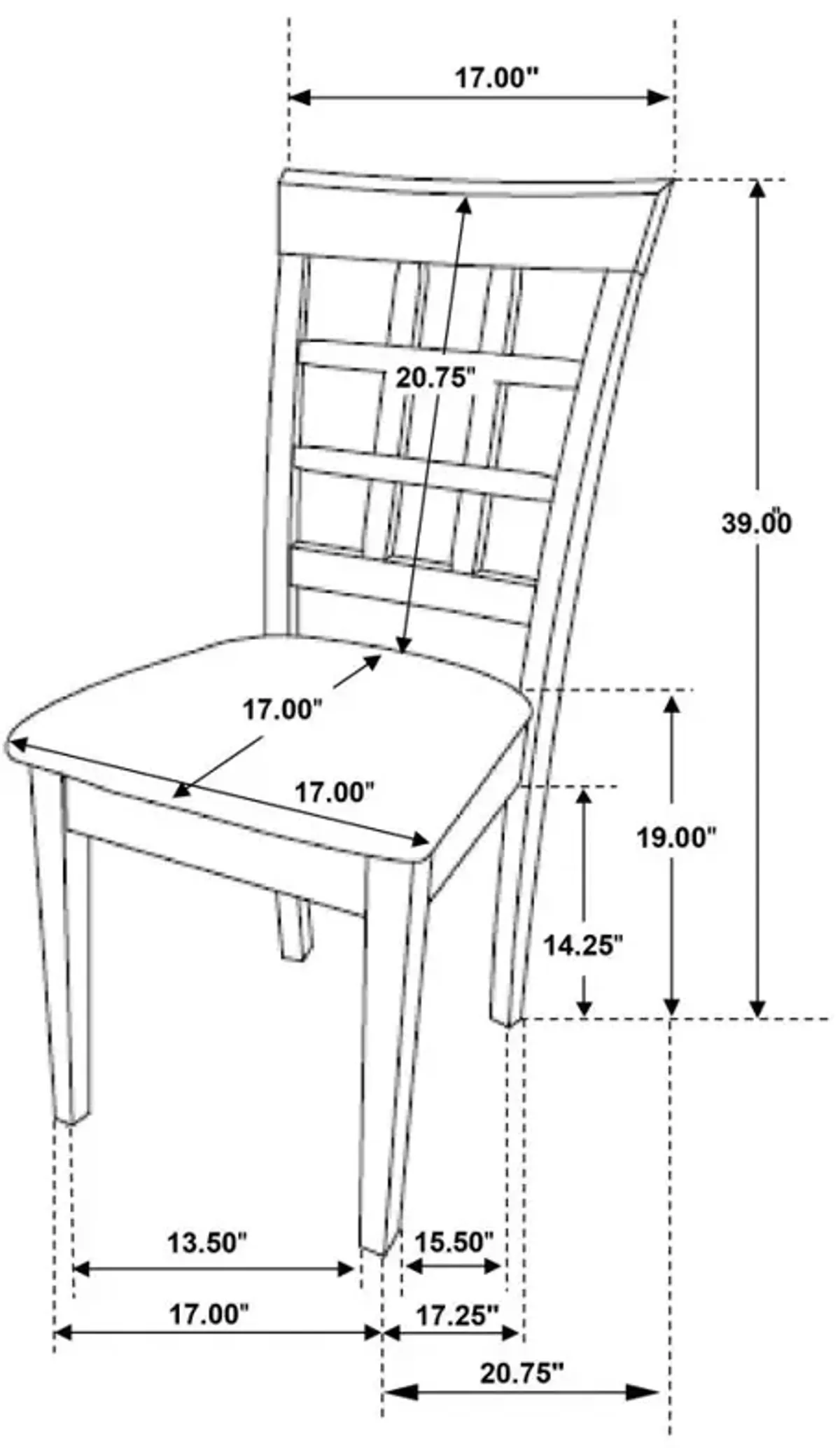 Gabriel Lattice Back Side Chairs Cappuccino and Tan (Set of 2)