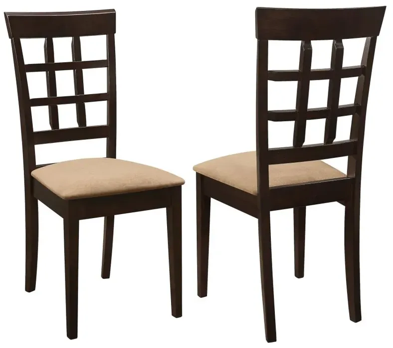 Gabriel Lattice Back Side Chairs Cappuccino and Tan (Set of 2)