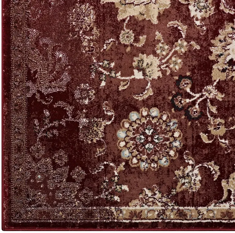 Cynara Distressed Floral Persian
Medallion 5x8 Area Rug