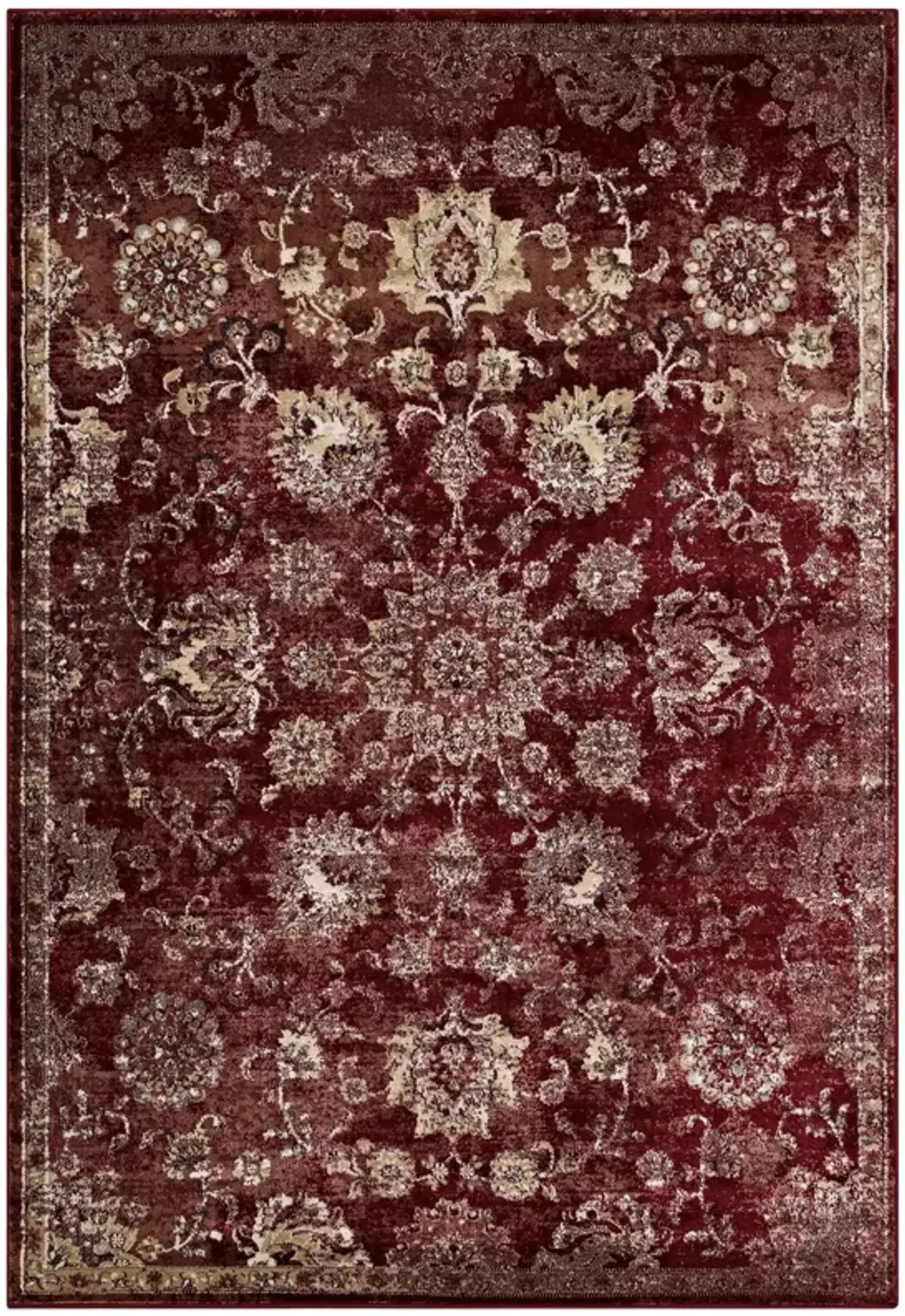 Cynara Distressed Floral Persian
Medallion 5x8 Area Rug