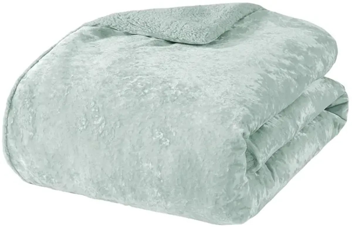 Crushed Velvet Sherpa Reversible Comforter Set