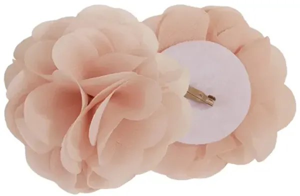 Madison Park Rosette Blush Floral Embellished Cuff Tab Top Solid Curtain Panel