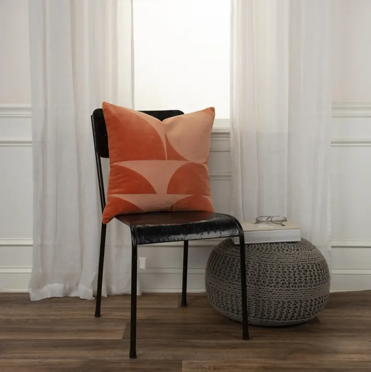 Geometric Orange Pillow