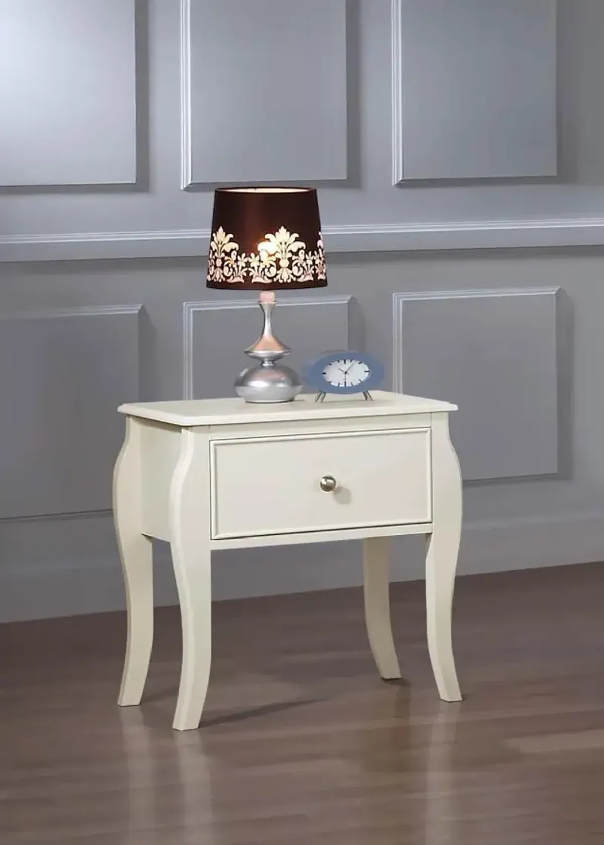 Dieppe 1-Drawer Nightstand Cream White