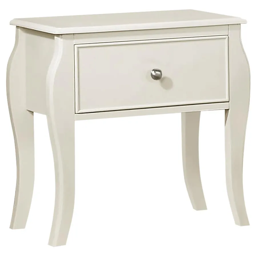 Dieppe 1-Drawer Nightstand Cream White