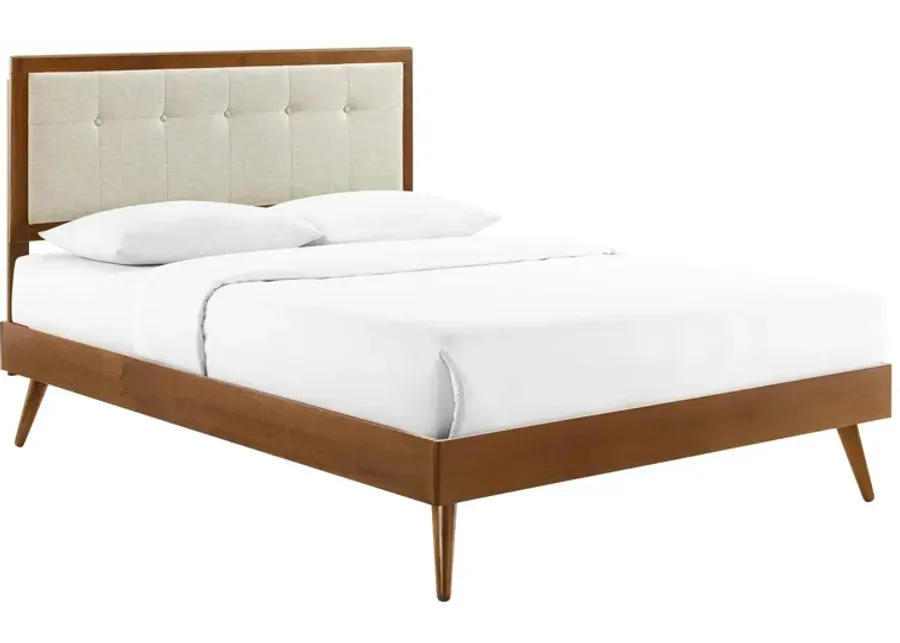 Willow Full Wood Platform Bed With Splayed Legs