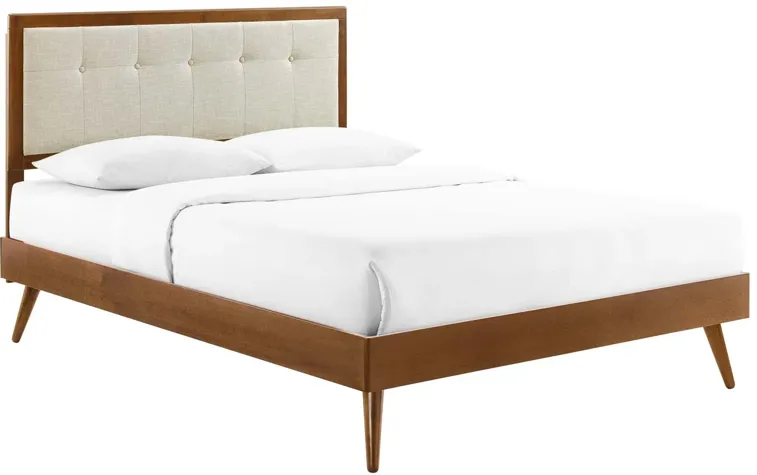 Willow Full Wood Platform Bed With Splayed Legs