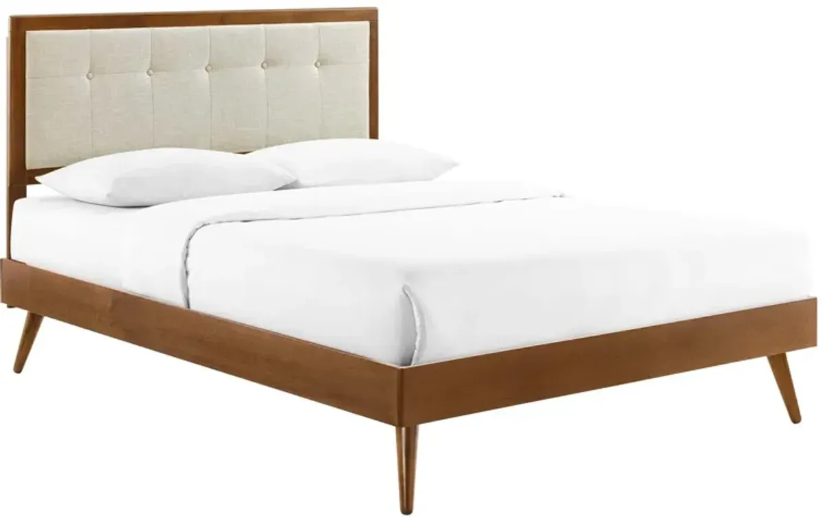 Willow Full Wood Platform Bed With Splayed Legs