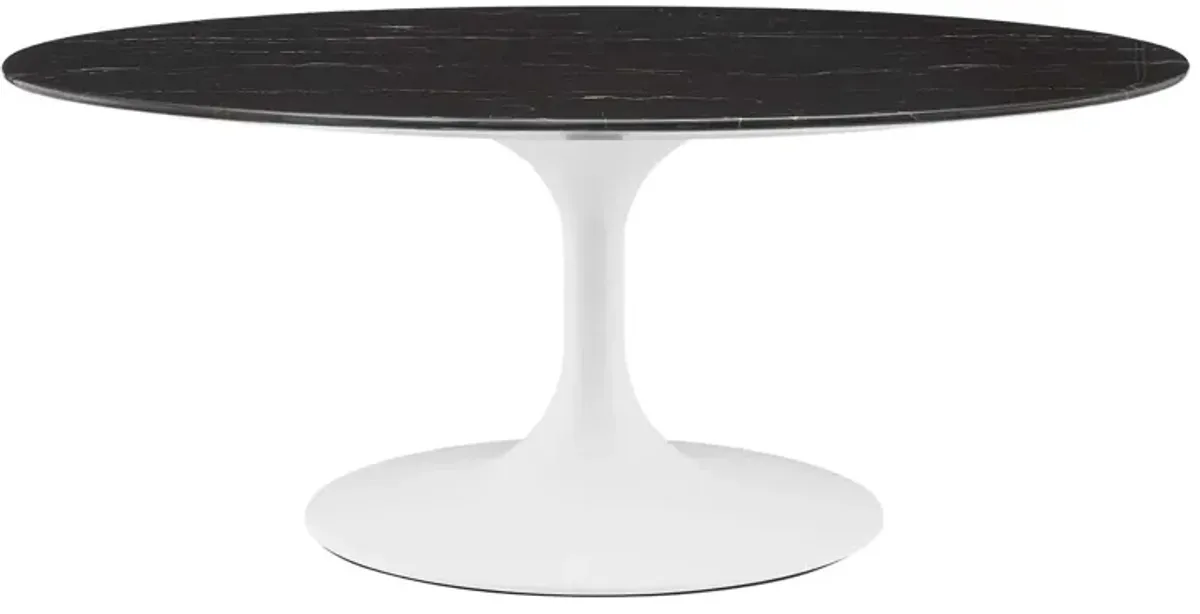 Lippa 42" Oval Artificial Marble Coffee Table