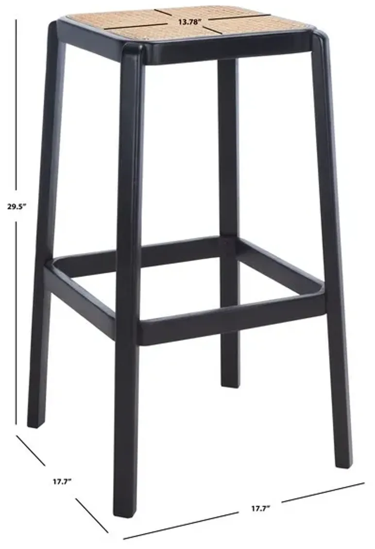 SILUS BACKLESS CANE BAR STOOL