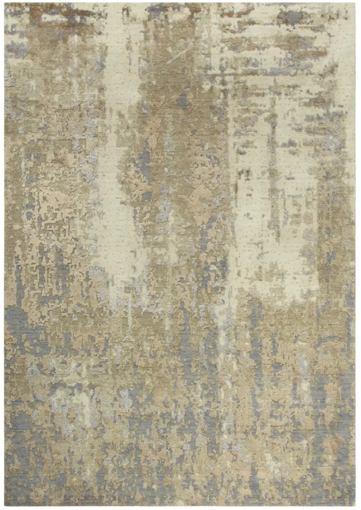 Artistry Beige Abstract NZ Wool/Tencel Blend 5' x 8' Rectangle Rug