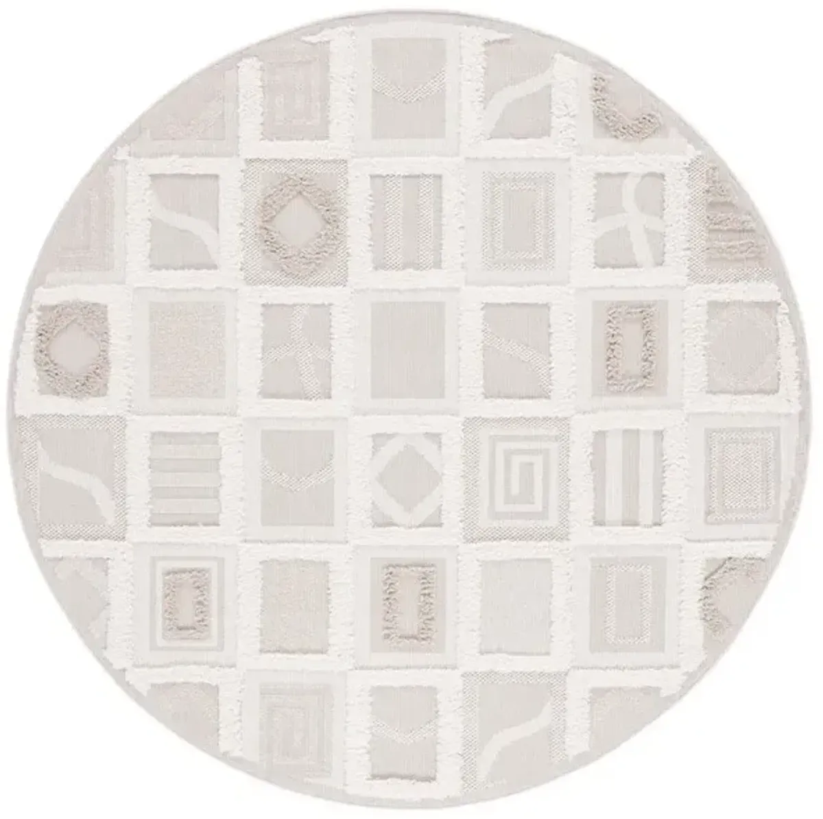 TRENDS 108 Beige 6'-7' X 6'-7' Round Round Rug