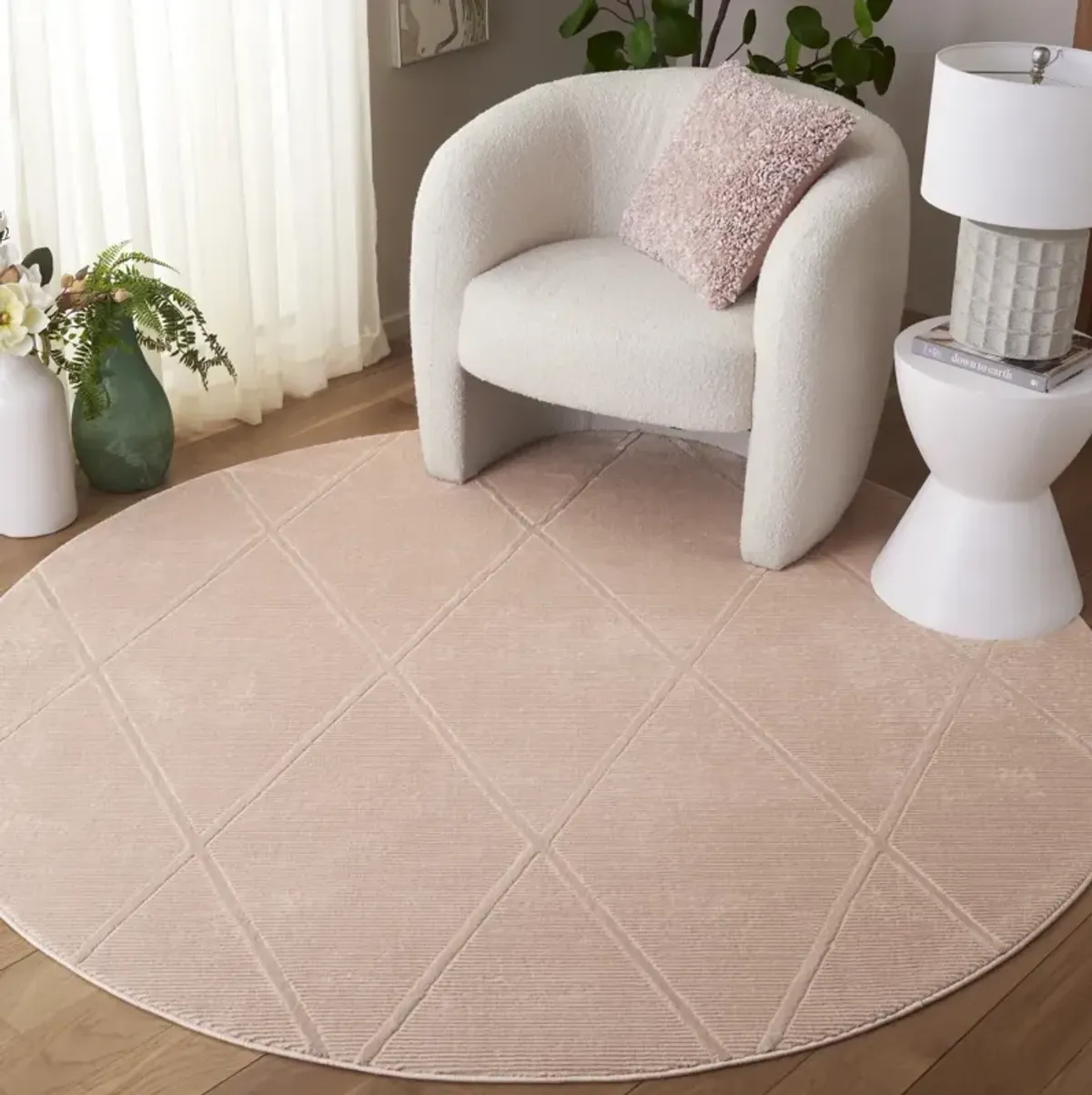 REVIVE 104 PINK 6'-7' x 6'-7' Round Round Rug