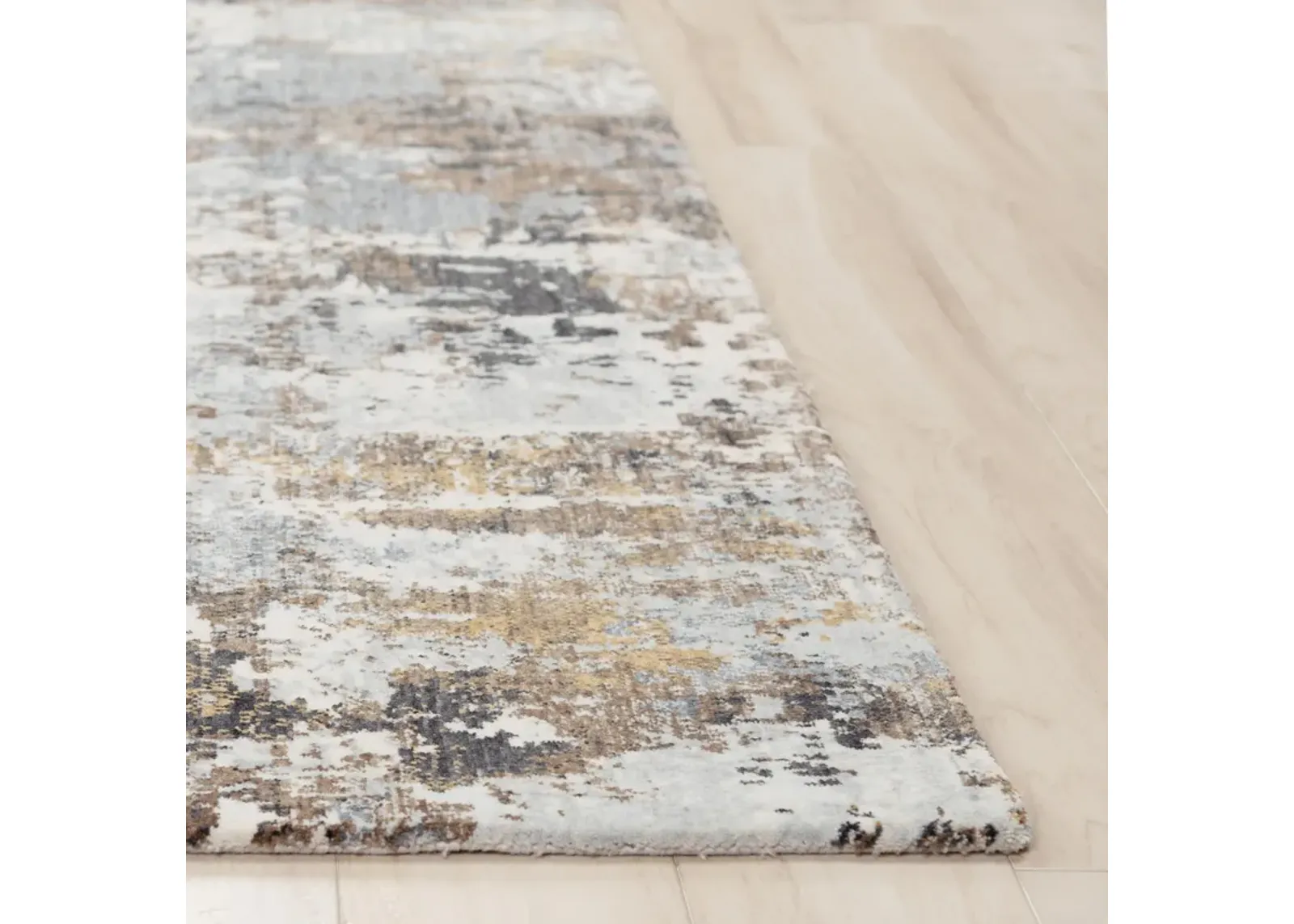 Jasper Blue/Multi Abstract Recycled Polyester 2'6" x 8' Runner Rug