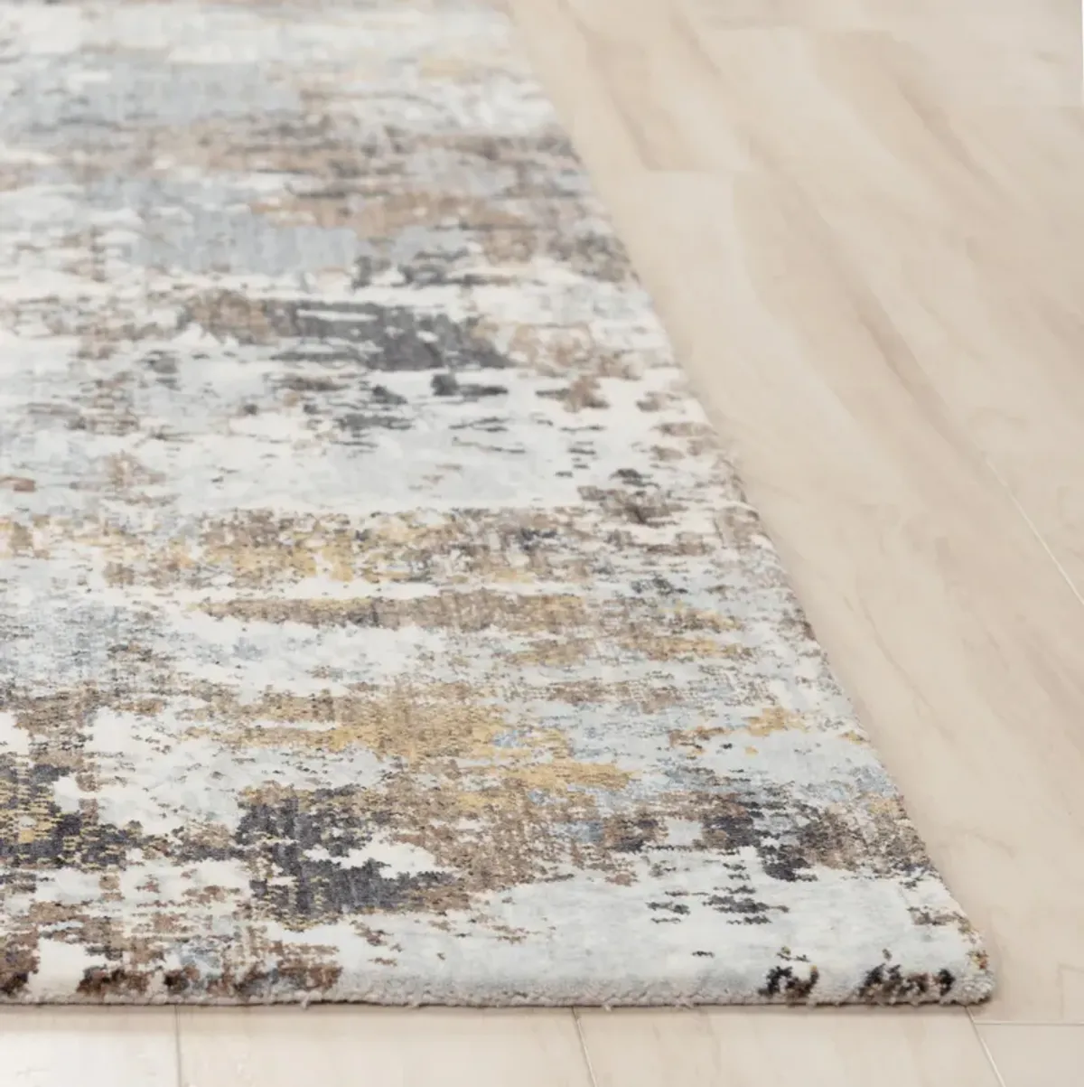 Jasper Blue/Multi Abstract Recycled Polyester 2'6" x 8' Runner Rug