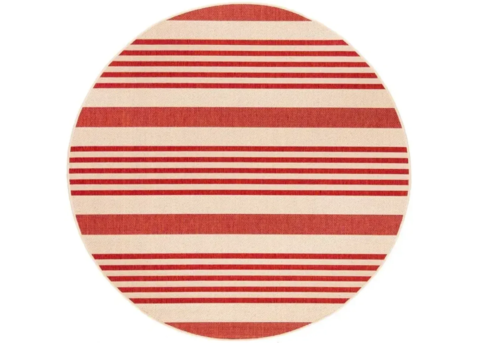 Safavieh BEACH HOUSE Collection BHS222Q-7R Beige / Red 6'-7" X 6'-7" Round