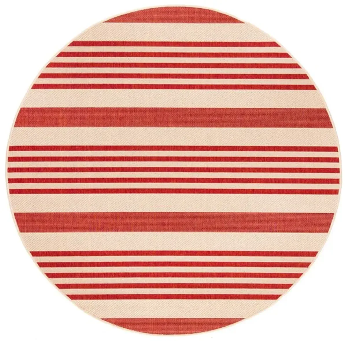 Safavieh BEACH HOUSE Collection BHS222Q-7R Beige / Red 6'-7" X 6'-7" Round