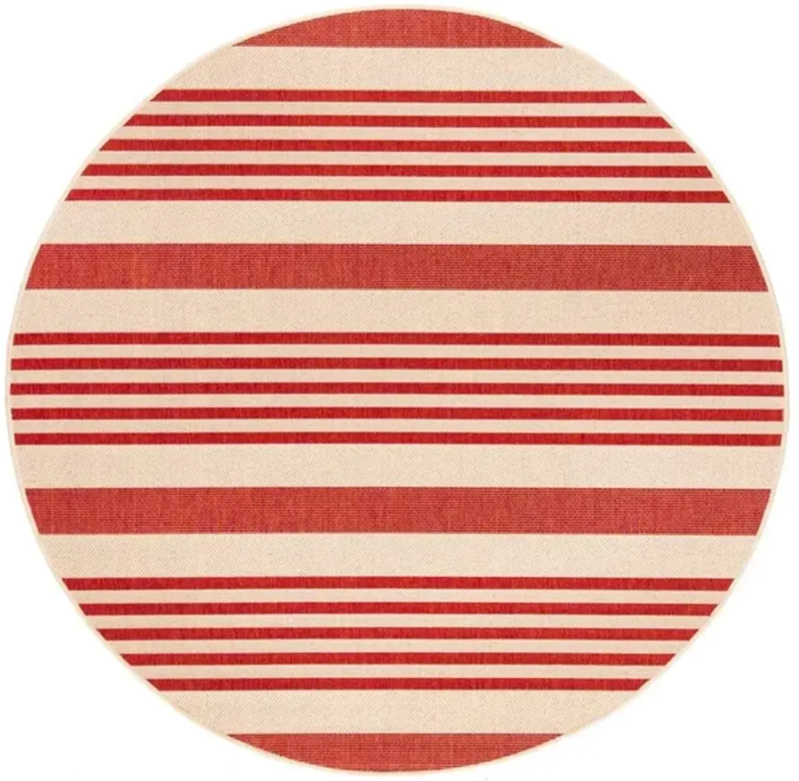 Safavieh BEACH HOUSE Collection BHS222Q-7R Beige / Red 6'-7" X 6'-7" Round