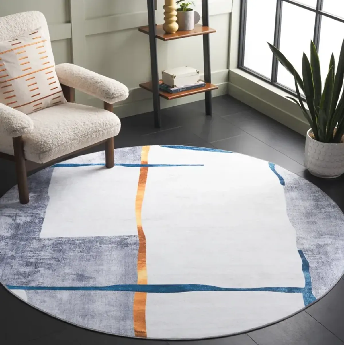 SANTA MONICA 820 GREY  6' x 6' Round Round Rug