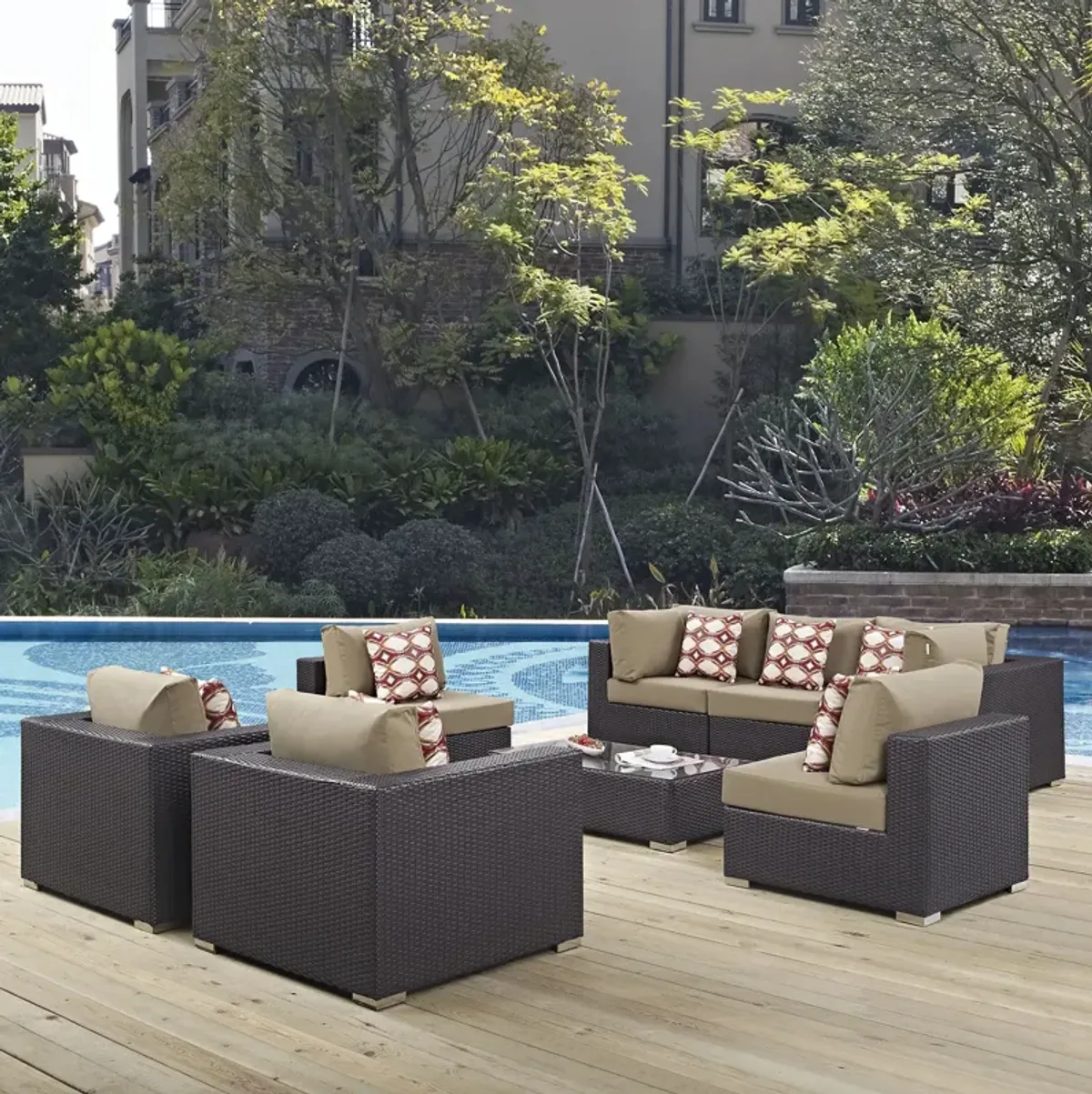 Convene 8 Piece Outdoor Patio Sectional Set