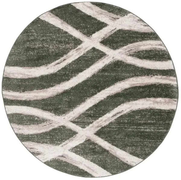 ADORINDACK 125 DARK GREEN  6' x 6' Round Round Rug