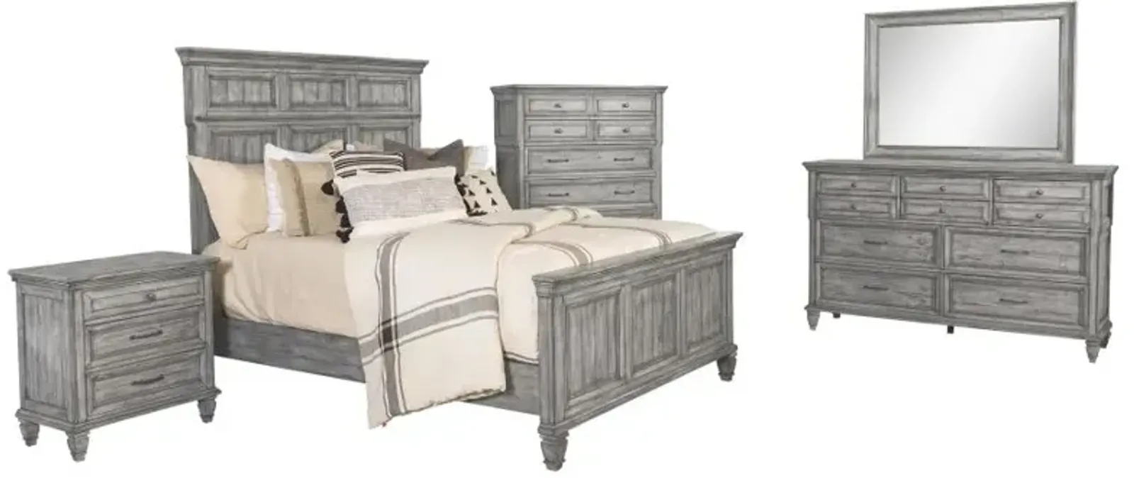 Avenue 5-piece Eastern King Panel Bedroom Set Grey