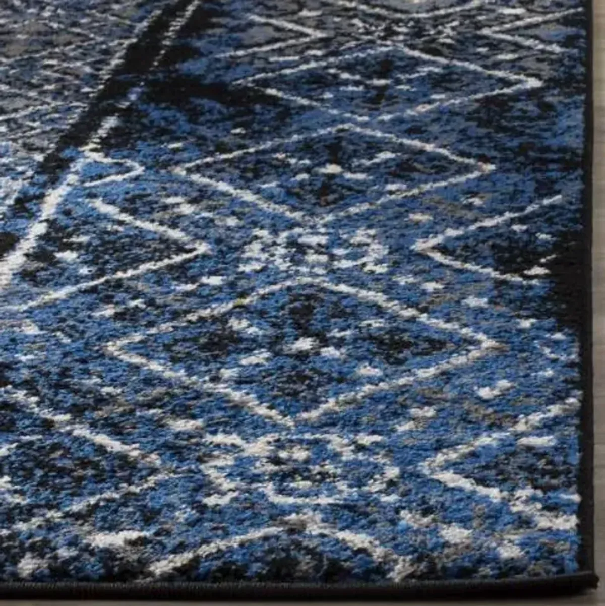 Adirondack Contemporary Blue / Black 2'-6" X 4' Powerloomed Rug