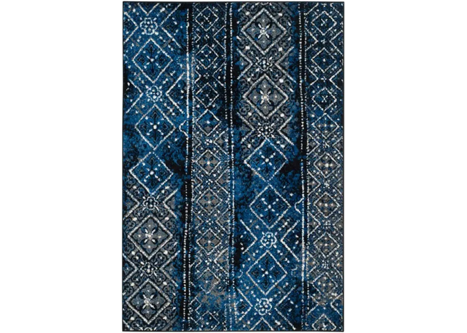 Adirondack Contemporary Blue / Black 2'-6" X 4' Powerloomed Rug