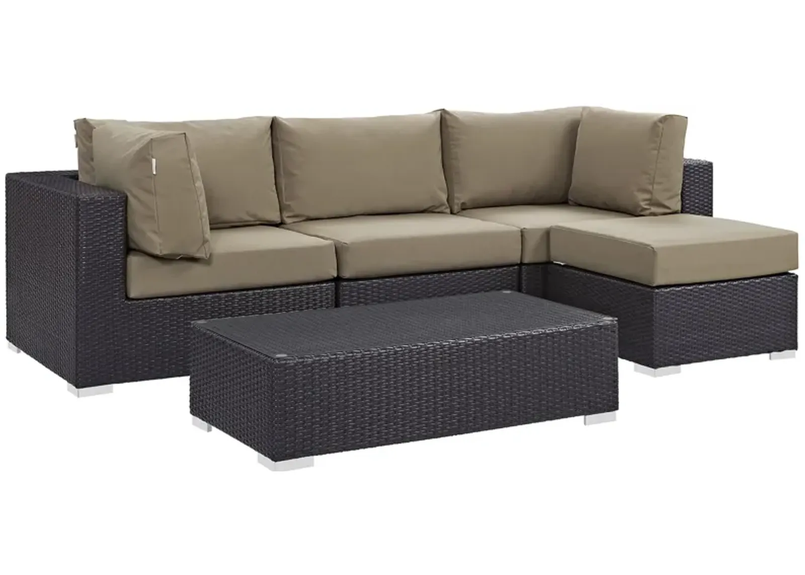 Convene 5 Piece Outdoor Patio Sectional Set