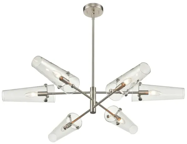 Valante 39" Wide 6-Light Chandelier - Satin Nickel