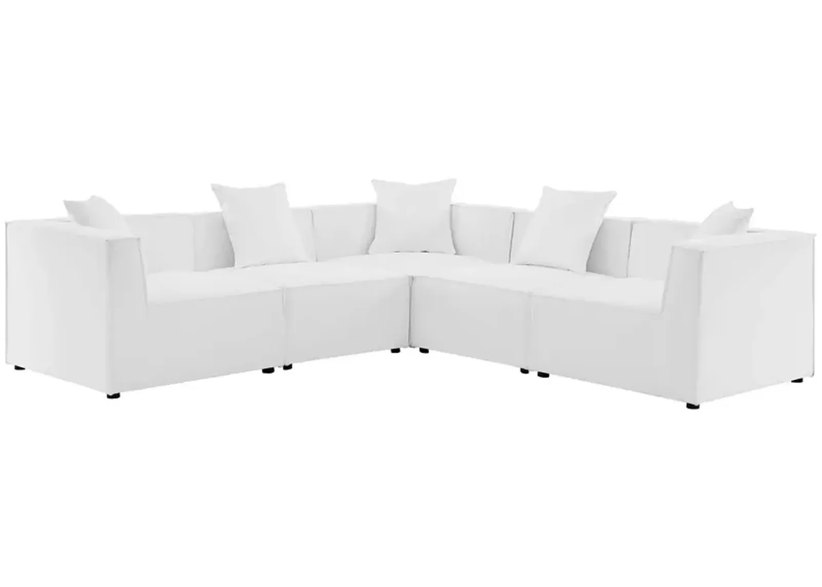 Saybrook Outdoor Patio Upholstered 5-Piece Sectional Sofa