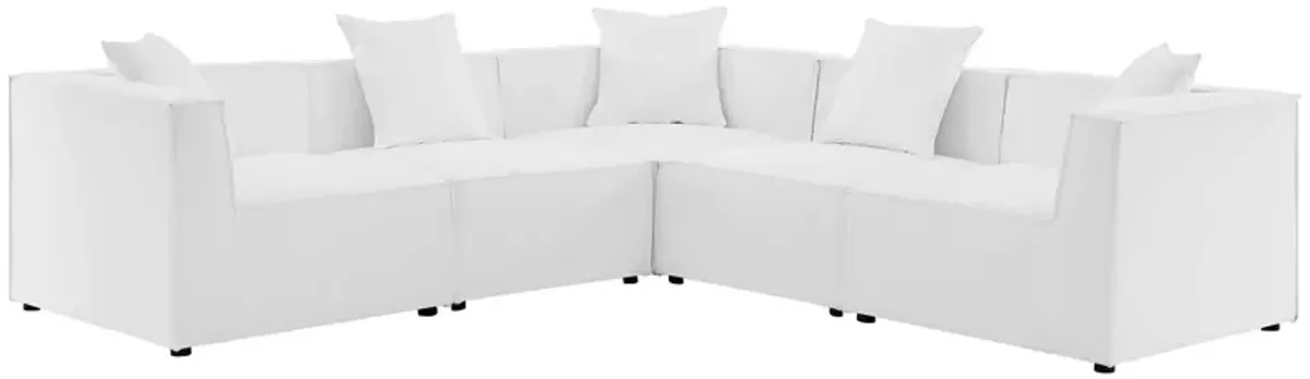 Saybrook Outdoor Patio Upholstered 5-Piece Sectional Sofa