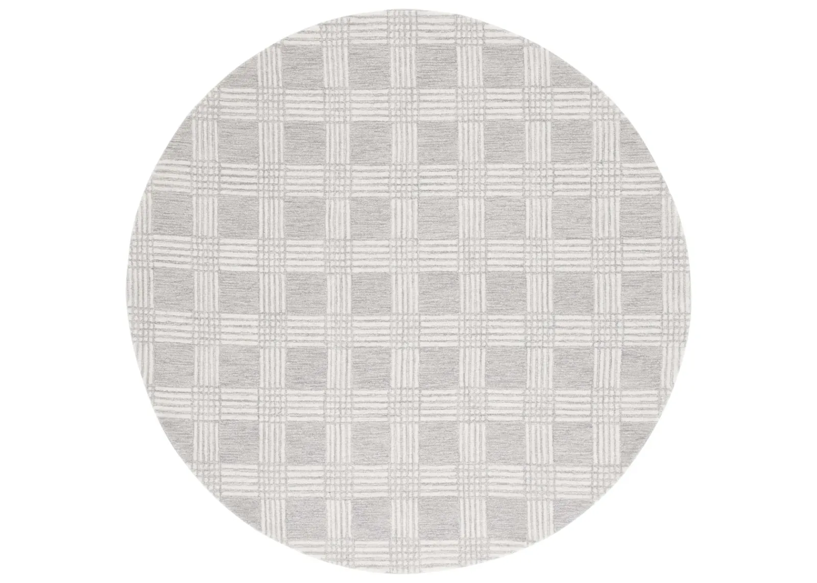 EBONY 358 CHECKERED LIGHT GREY  6' x 6' Round Round Rug