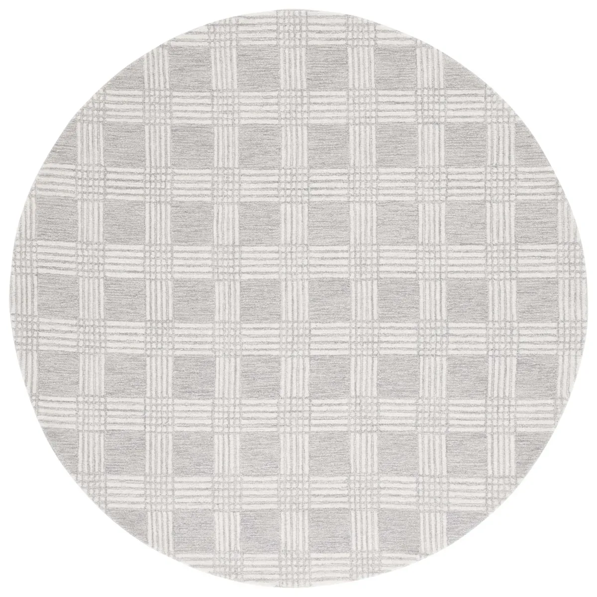 EBONY 358 CHECKERED LIGHT GREY  6' x 6' Round Round Rug