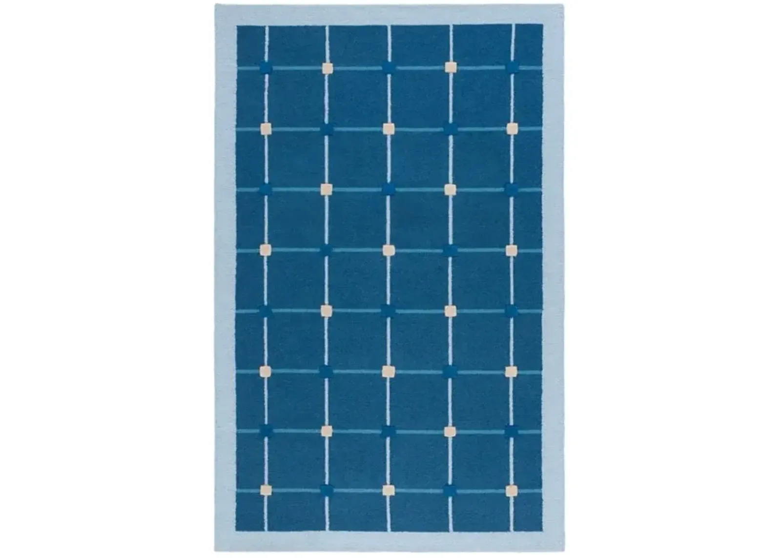 GENRE 205 CHECKERED Blue 8' X 10' Large Rectangle Rug