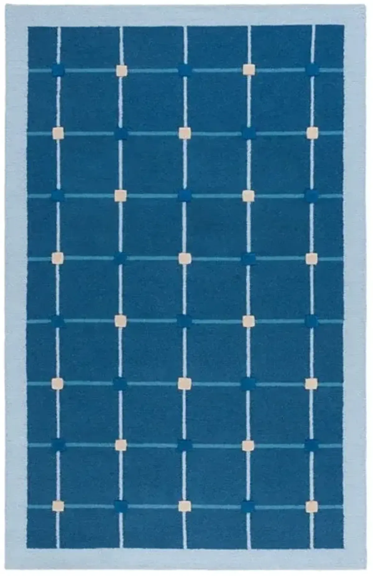 GENRE 205 CHECKERED Blue 8' X 10' Large Rectangle Rug