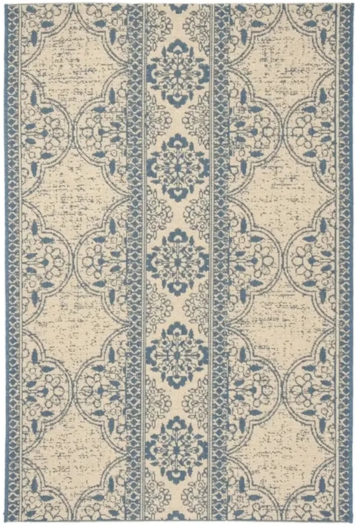 LINDEN 174 Collection LND174M-4 Blue / Creme 4' X 6'