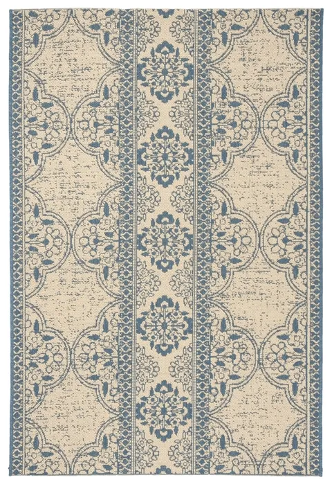 LINDEN 174 Collection LND174M-4 Blue / Creme 4' X 6'