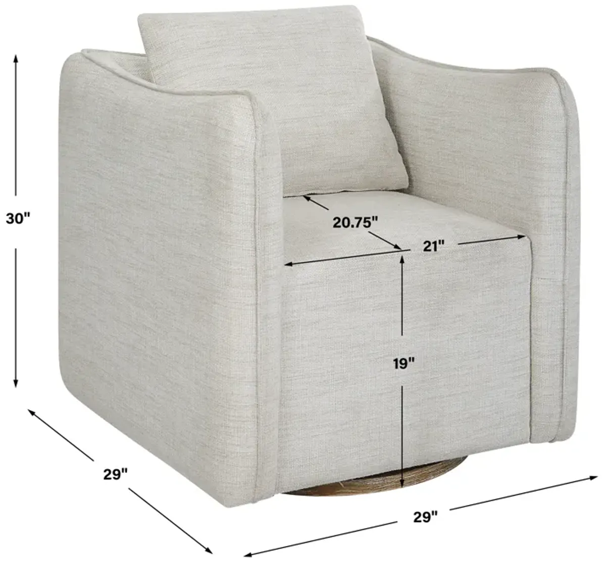 Corben White Swivel Armchair