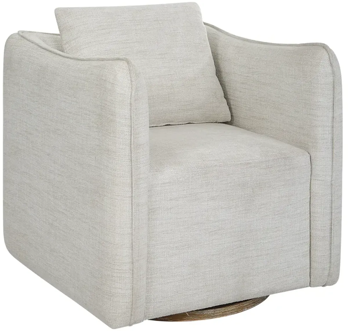 Corben White Swivel Armchair