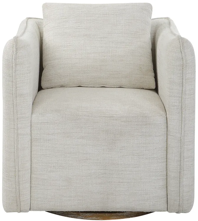 Corben White Swivel Armchair